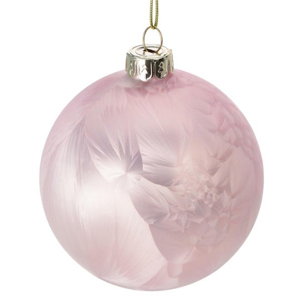 Χριστουγεννιάτικη Μπάλα Ροζ (8cm)